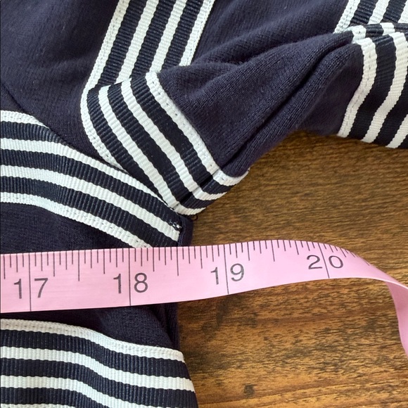 Crown & Ivy Navy Top with White Stripes and Bow - Picture 5 of 8